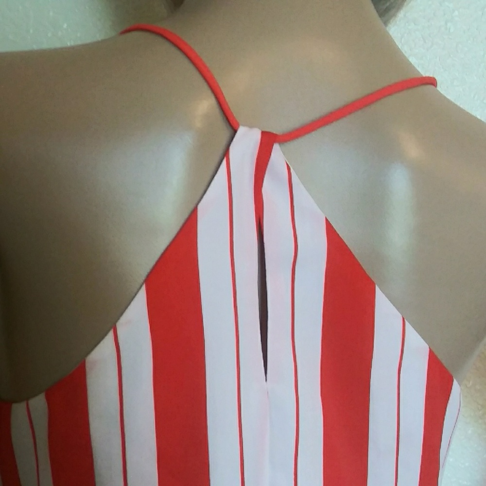 Banana Republic Orange White Striped Tank Top - Picture 6 of 7